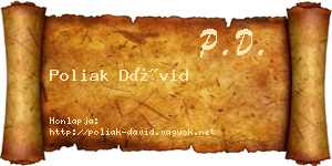 Poliak Dávid névjegykártya